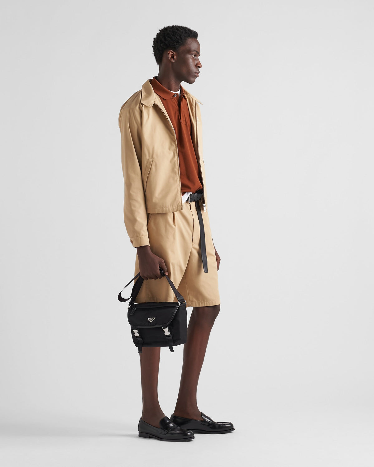 Sac porté épaule en Re-Nylon et cuir Saffiano - #4