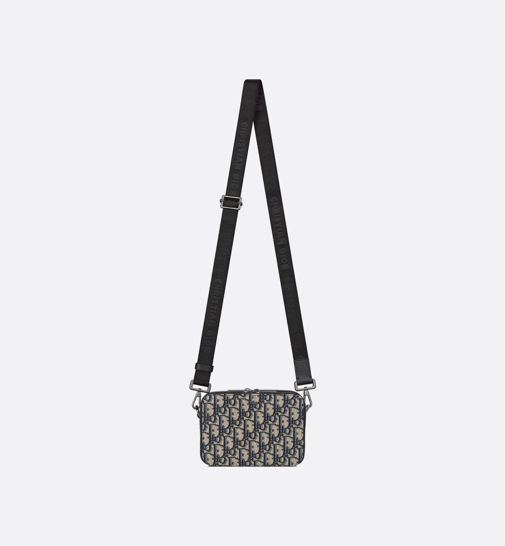 Pochette zippée à bandoulière Toile jacquard Dior Oblique noir - #2
