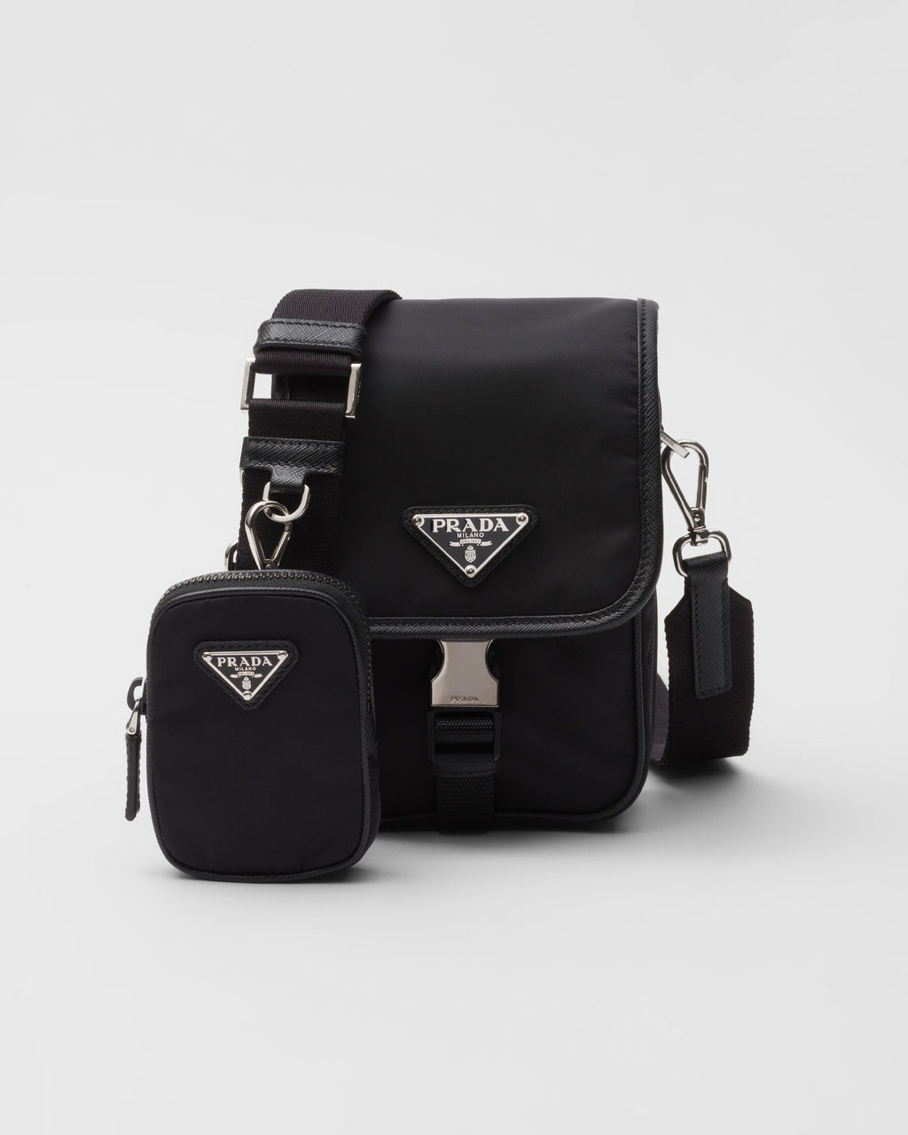 Sac porté épaule en Re-Nylon et cuir Saffiano - #6
