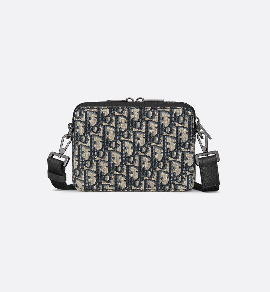 Pochette zippée à bandoulière Noir et Beige