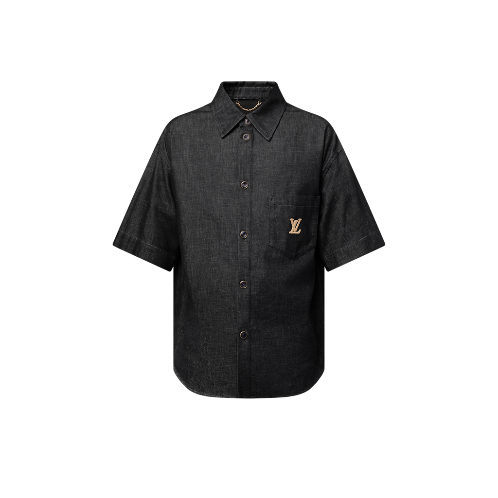 Chemise manches courtes en chambray