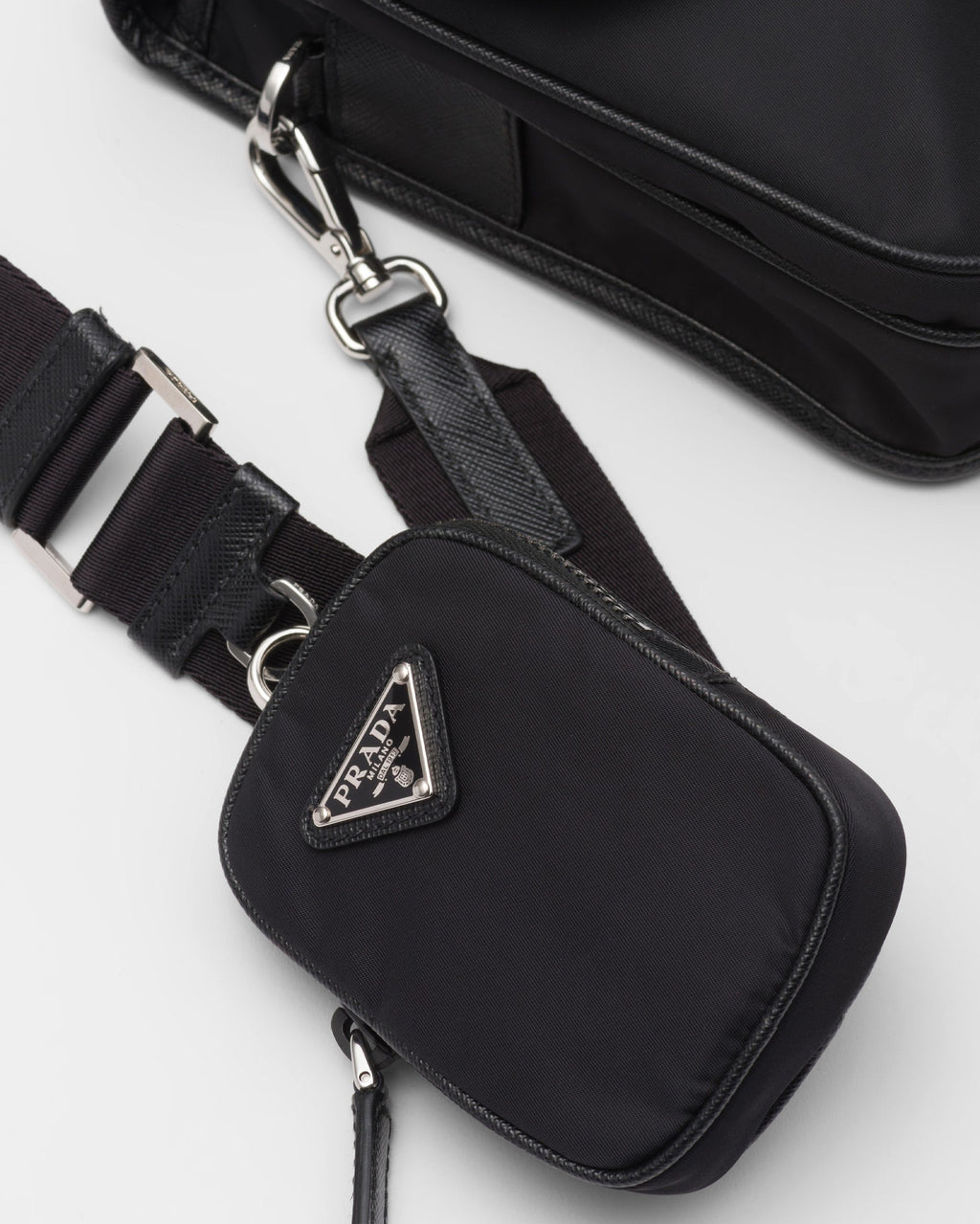 Sac porté épaule en Re-Nylon et cuir Saffiano - #6