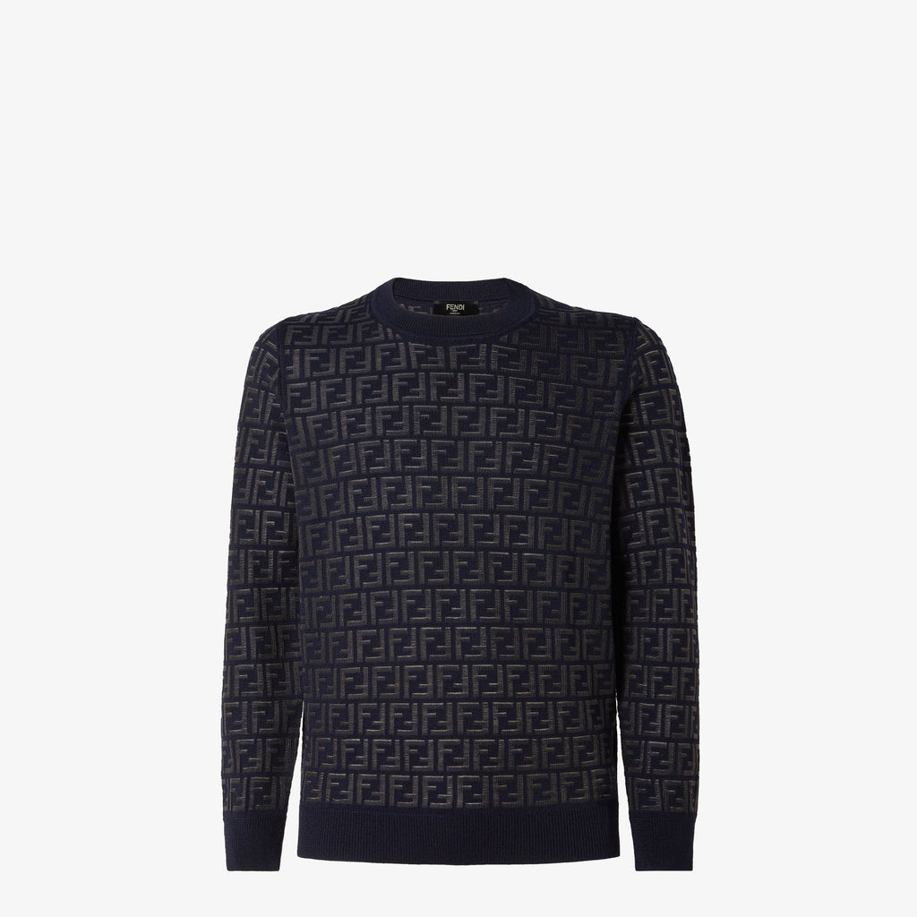 Pull en laine et nylon FF bleu