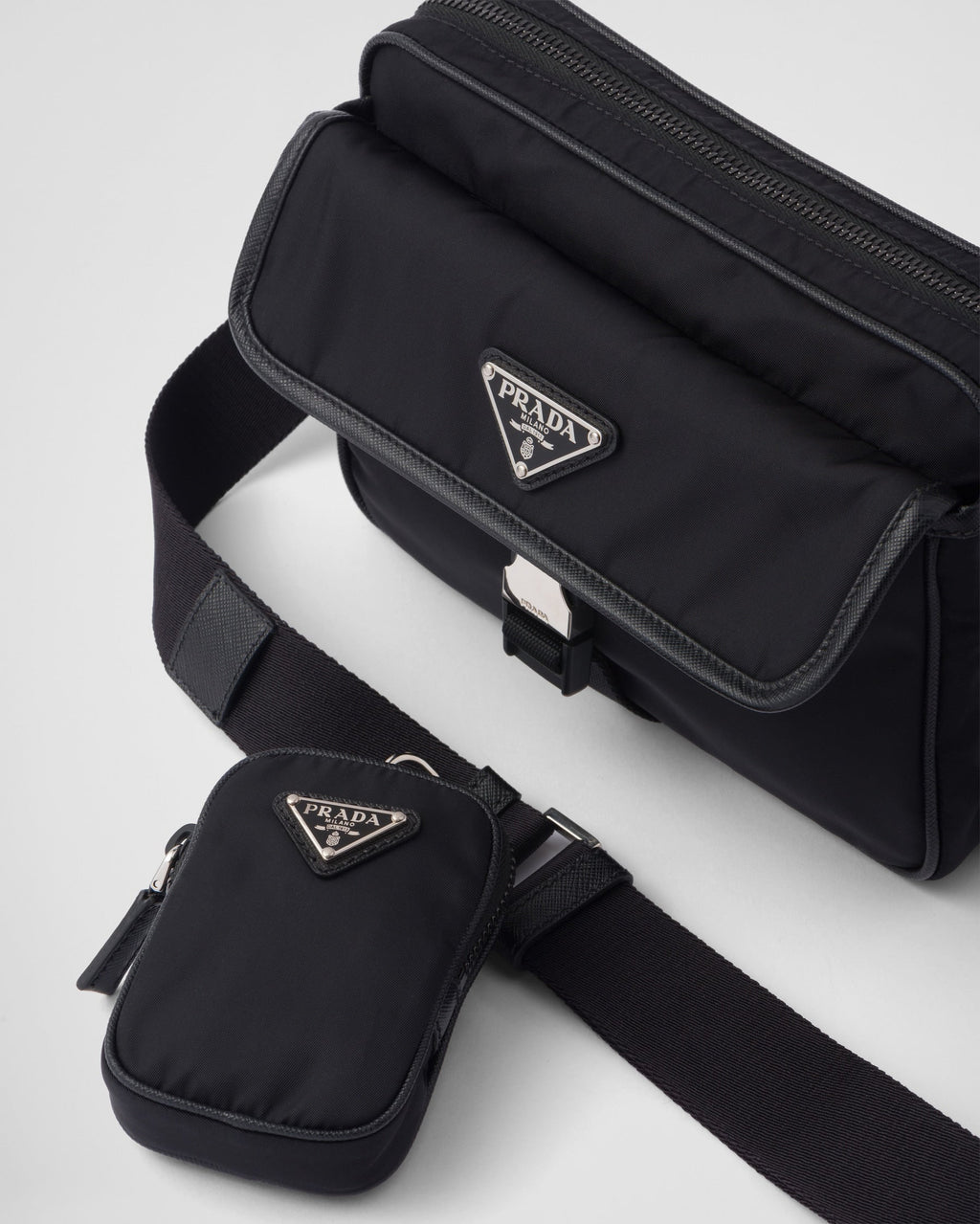 Sac porté épaule en Re-Nylon et cuir Saffiano - #8