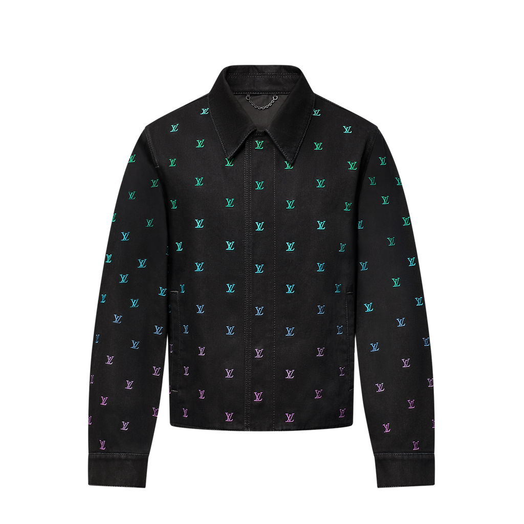 Blouson sportswear brodé LV Blason Gradient en denim