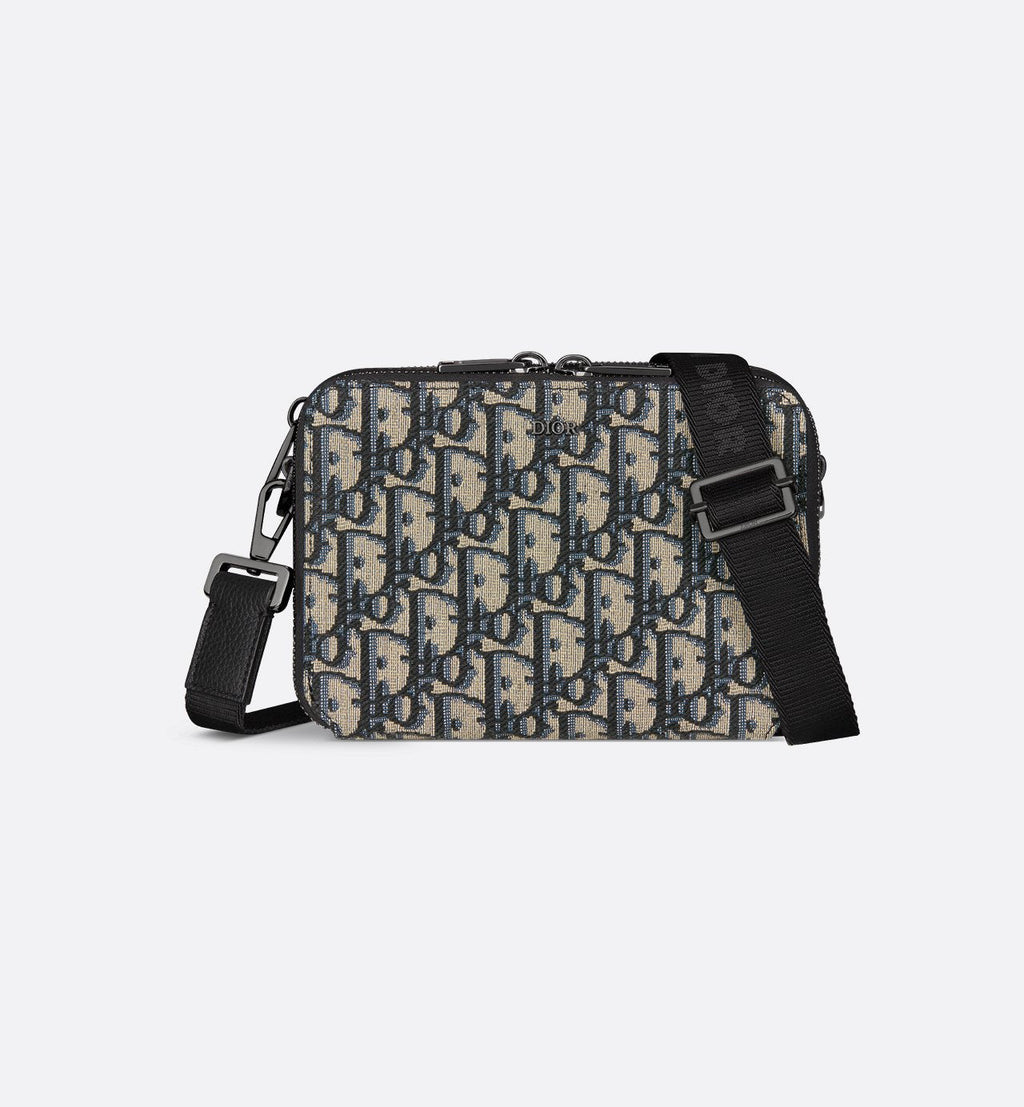 Pochette zippée à bandoulière Toile jacquard Dior Oblique noir - #2