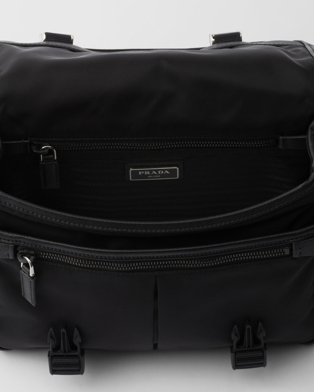 Sac porté épaule en Re-Nylon et cuir Saffiano - #12