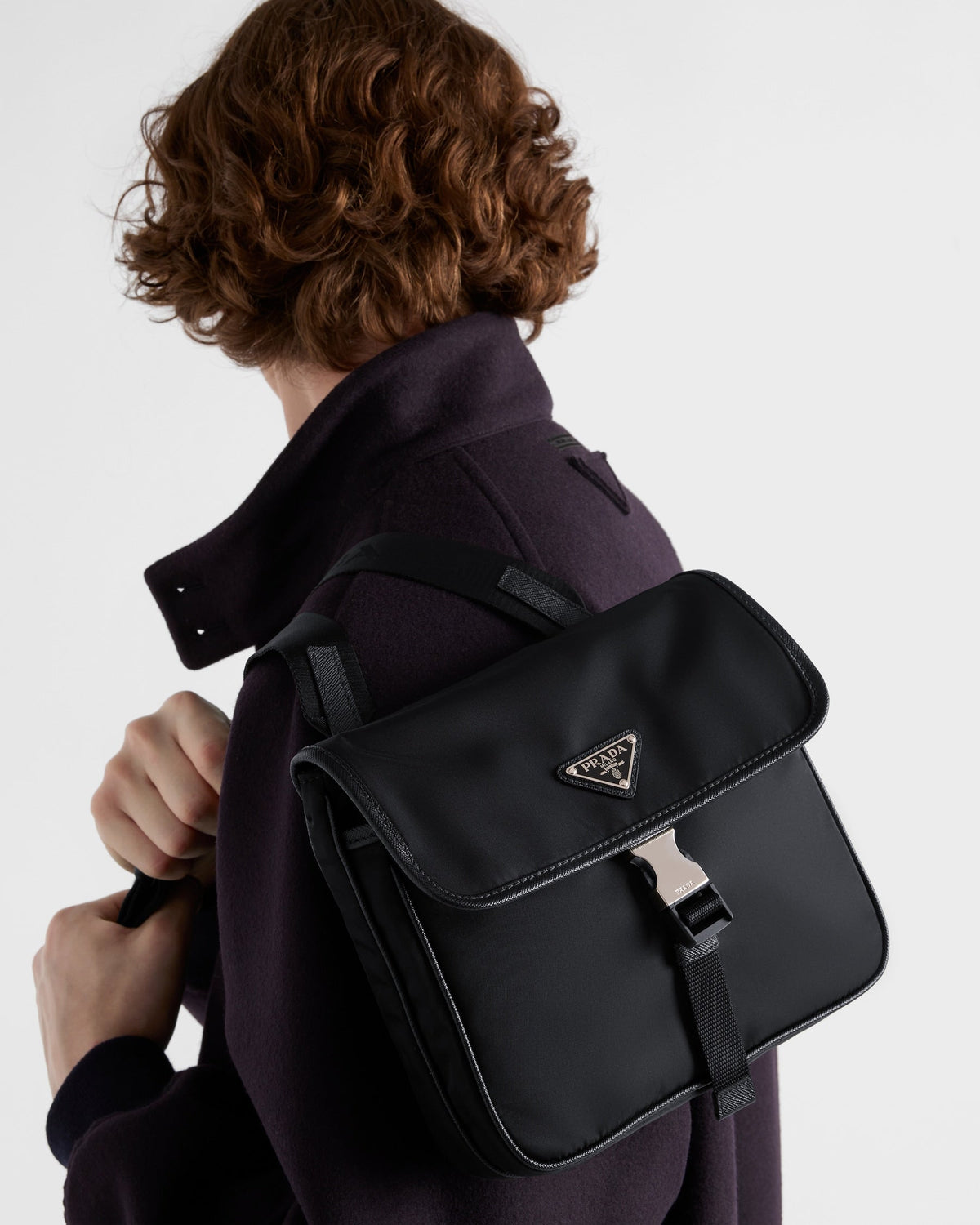 Sac porté épaule en Re-Nylon et cuir Saffiano - #13