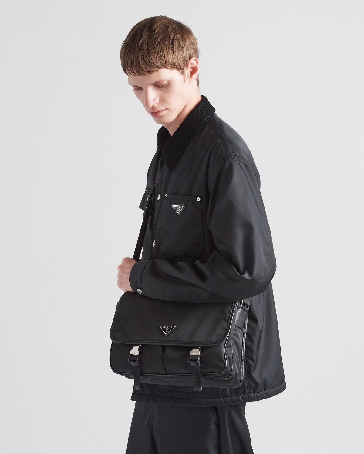 Sac porté épaule en Re-Nylon et cuir Saffiano - #9