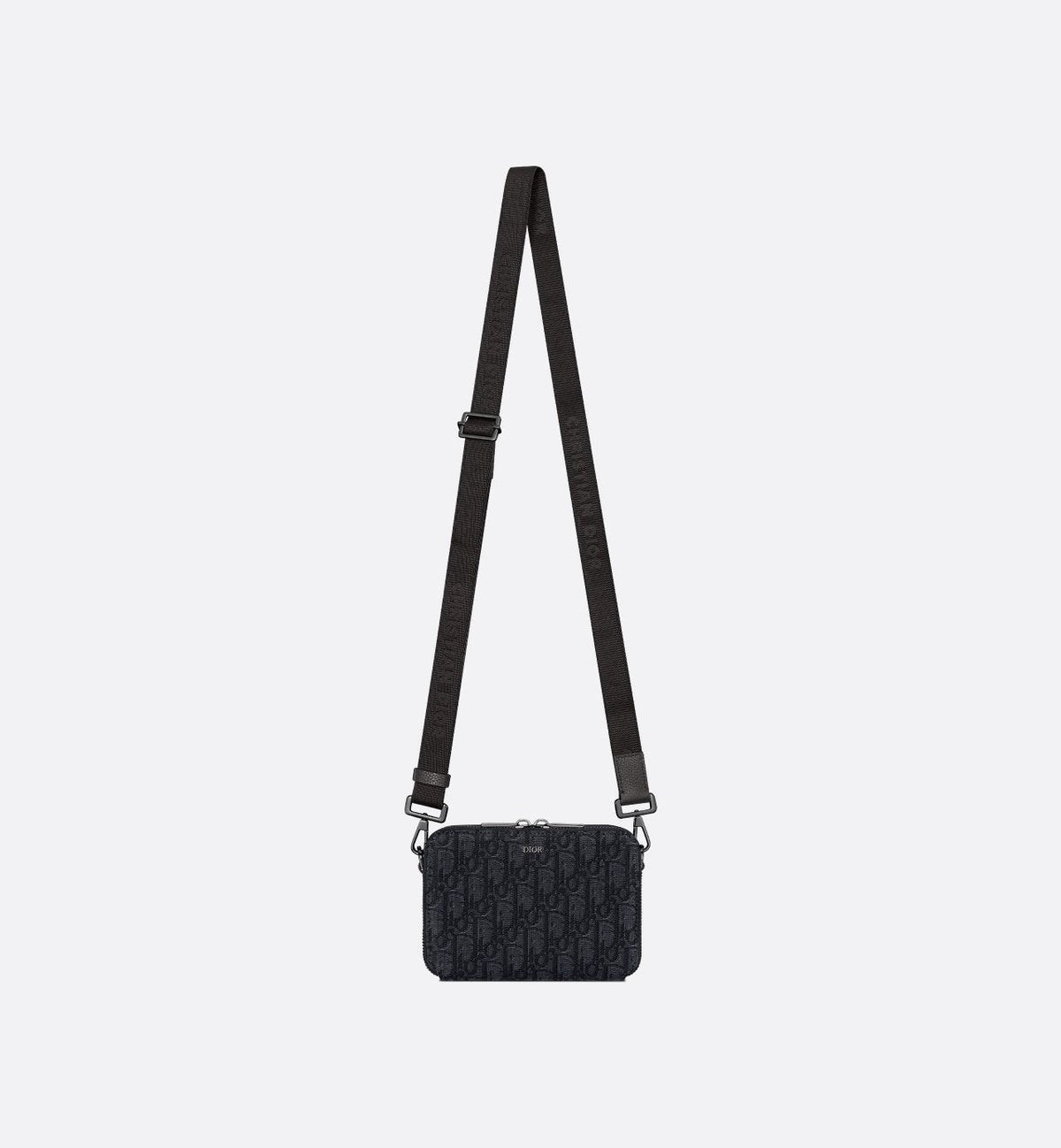 Pochette zippée à bandoulière
Toile jacquard Dior Oblique noir - #1