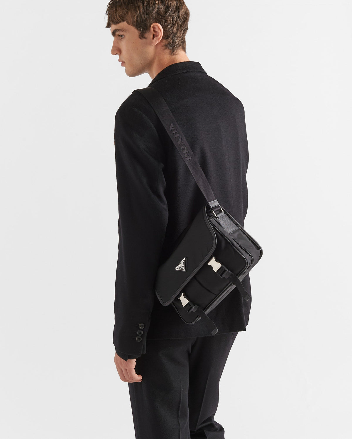 Sac porté épaule en Re-Nylon et cuir Saffiano - #12