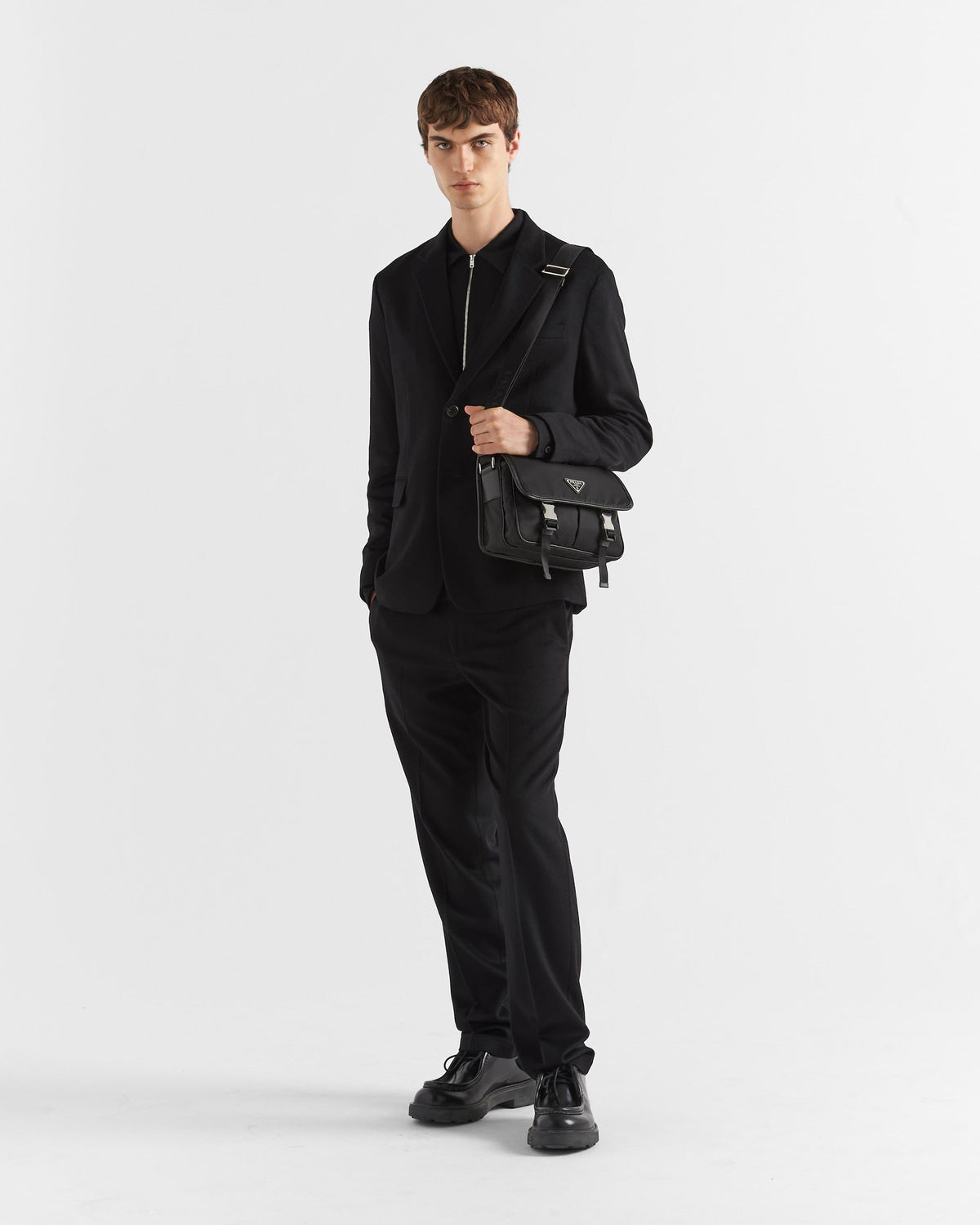Sac porté épaule en Re-Nylon et cuir Saffiano - #12