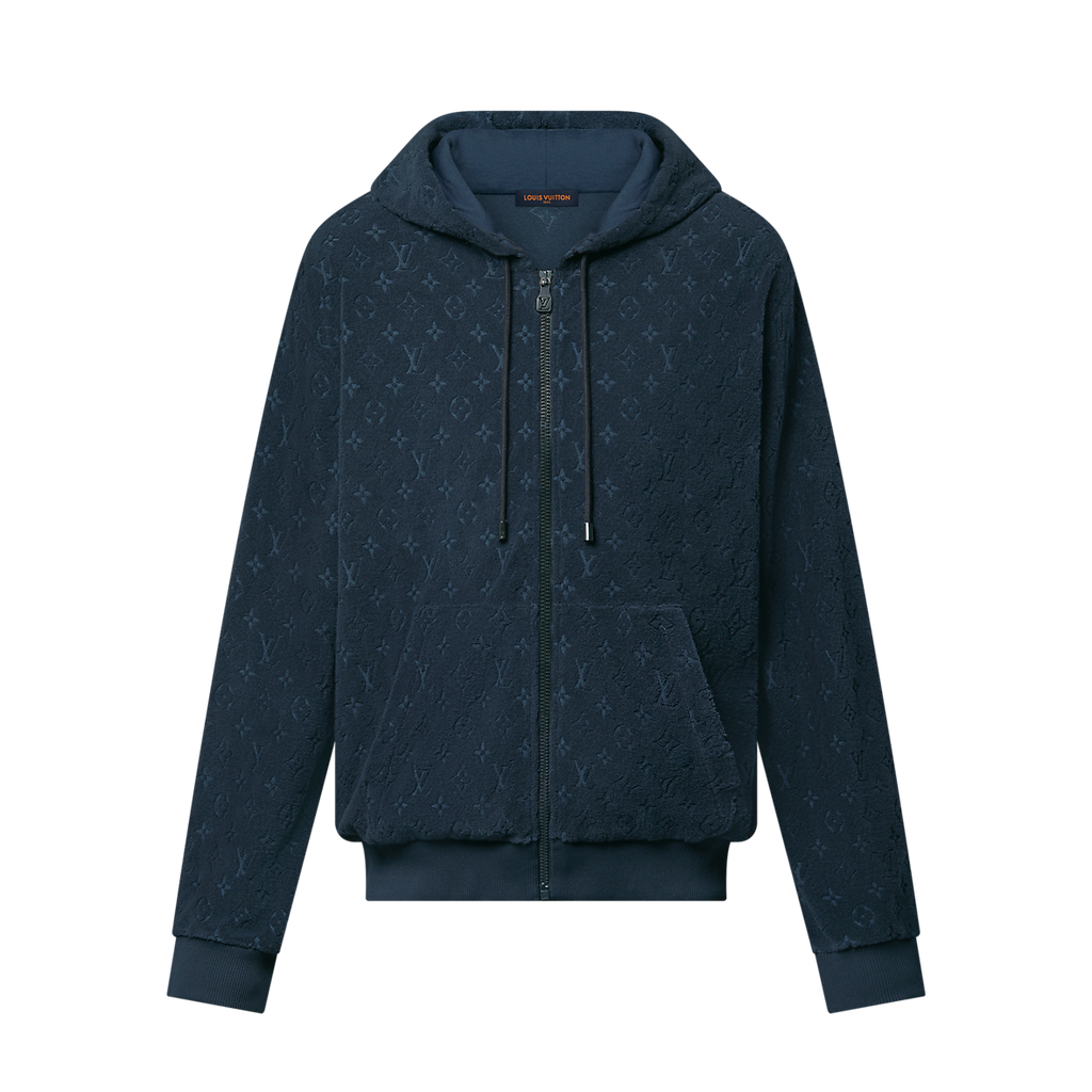 Sweat à capuche Monogram zippé en French Terry