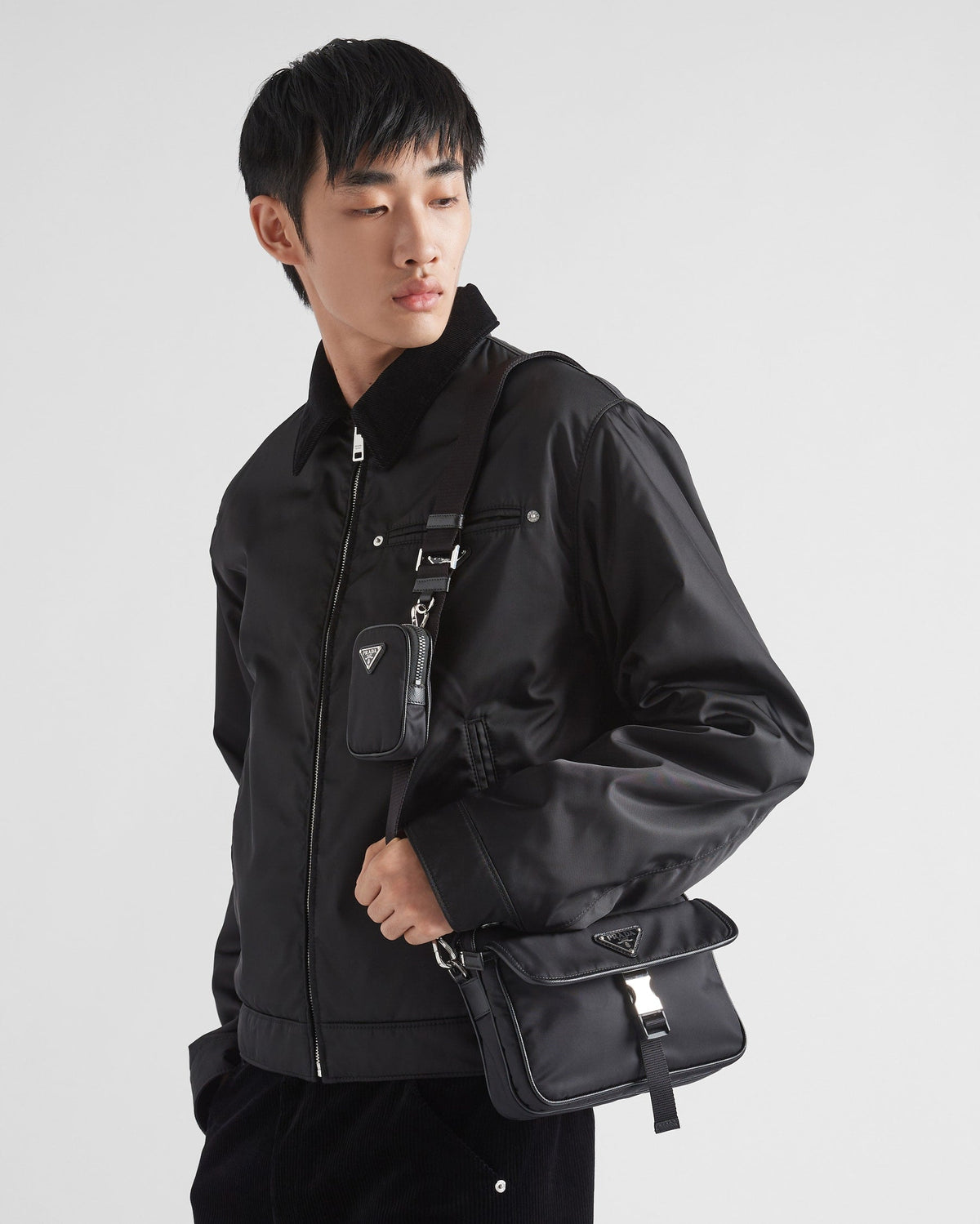 Sac porté épaule en Re-Nylon et cuir Saffiano - #8