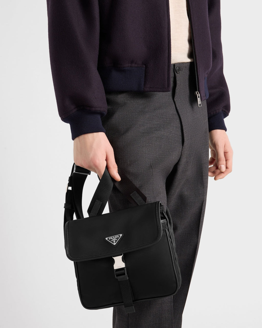 Sac porté épaule en Re-Nylon et cuir Saffiano - #13