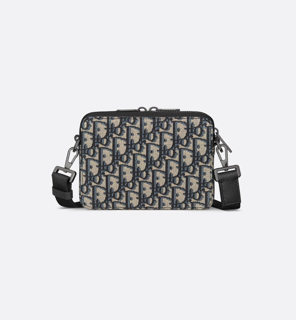 Pochette zippée à bandoulière Toile jacquard Dior Oblique noir - #2