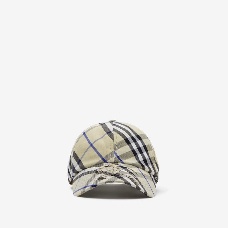 Casquette de baseball en coton mélangé Check EKD LICHEN