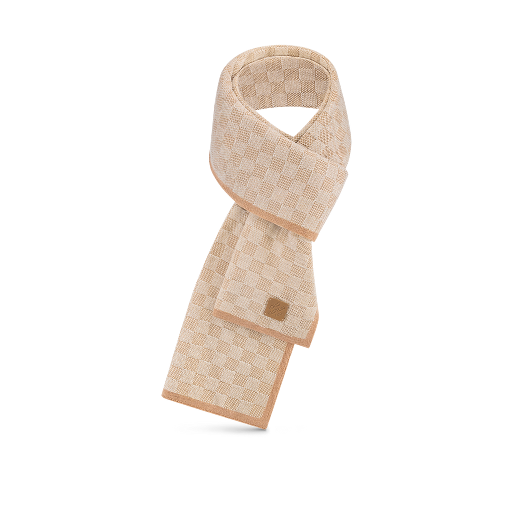 Bonnet et Écharpe Néo Petit Damier Beige