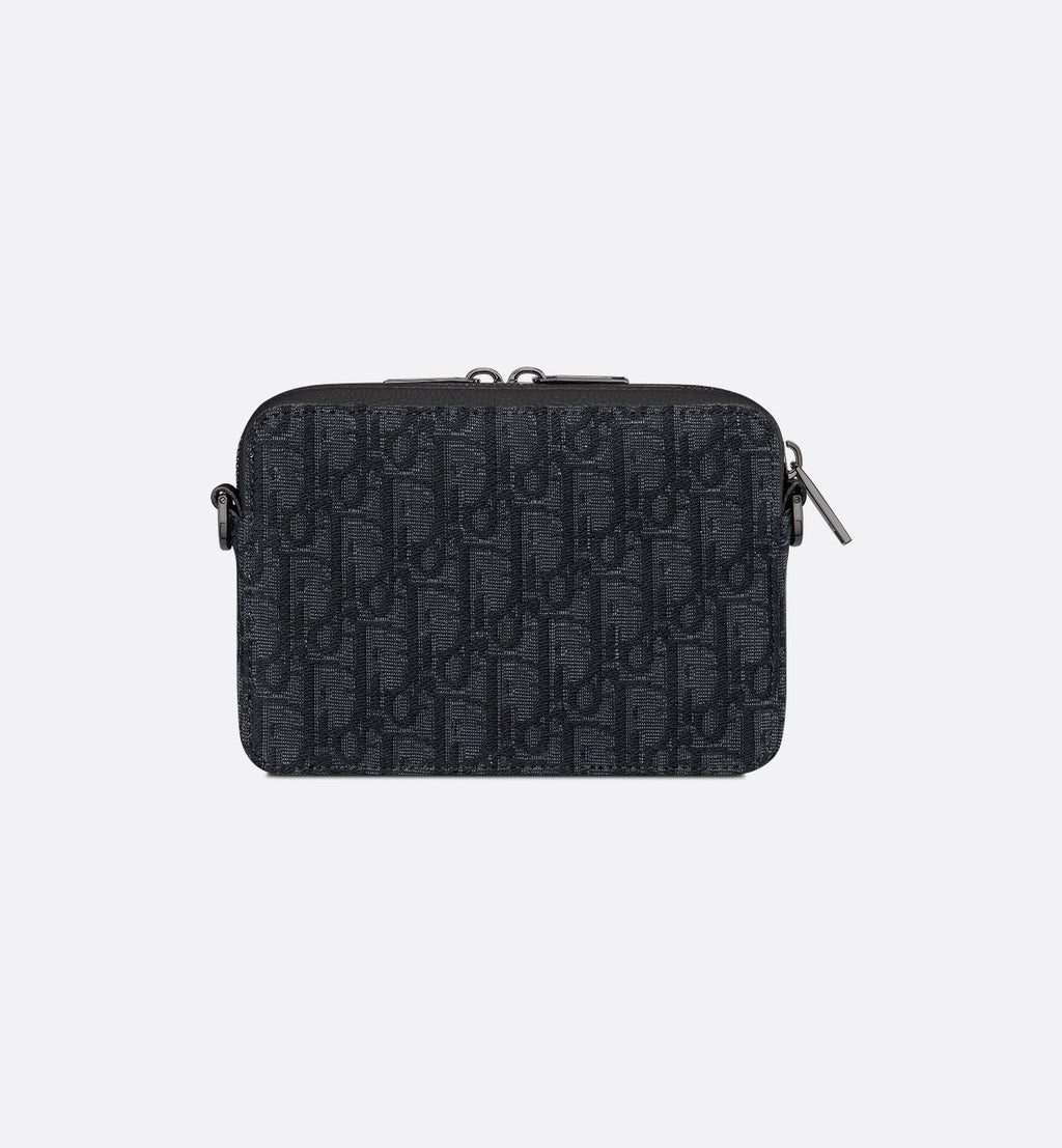 Pochette zippée à bandoulière
Toile jacquard Dior Oblique noir - #1