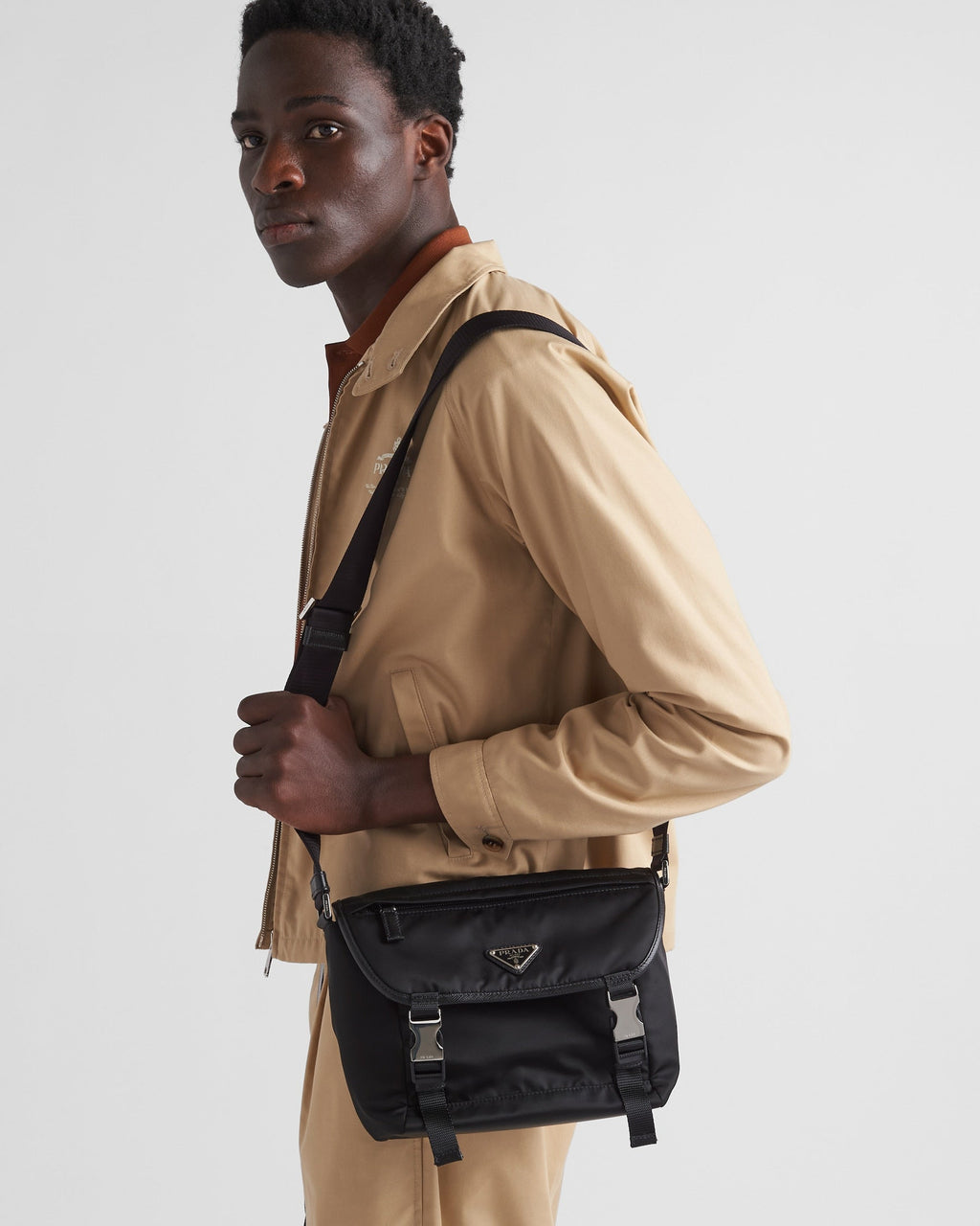 Sac porté épaule en Re-Nylon et cuir Saffiano - #4