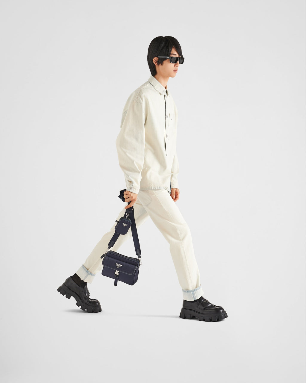 Sac porté épaule en Re-Nylon et cuir Saffiano - #3