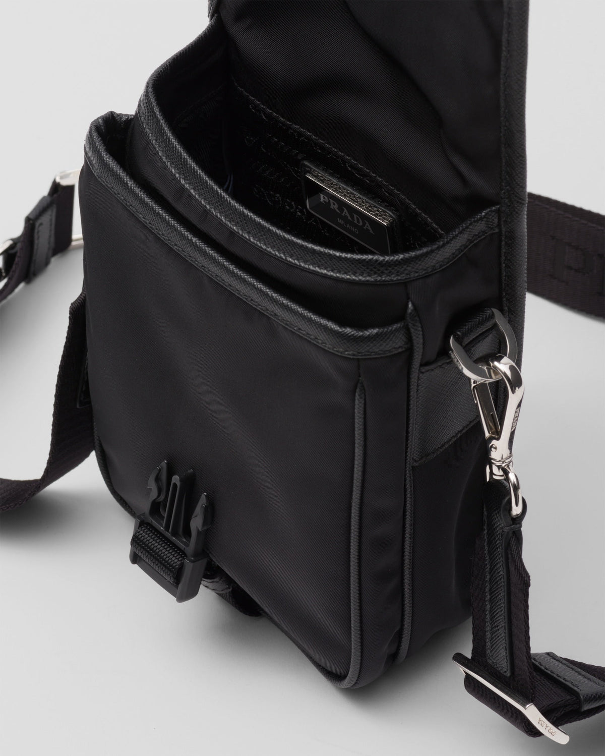 Sac porté épaule en Re-Nylon et cuir Saffiano - #6