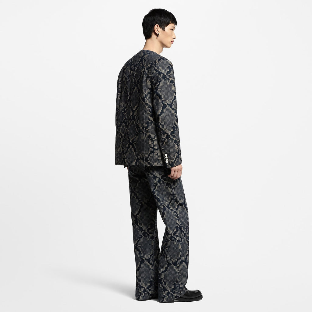 Pantalon droit en denim graphique