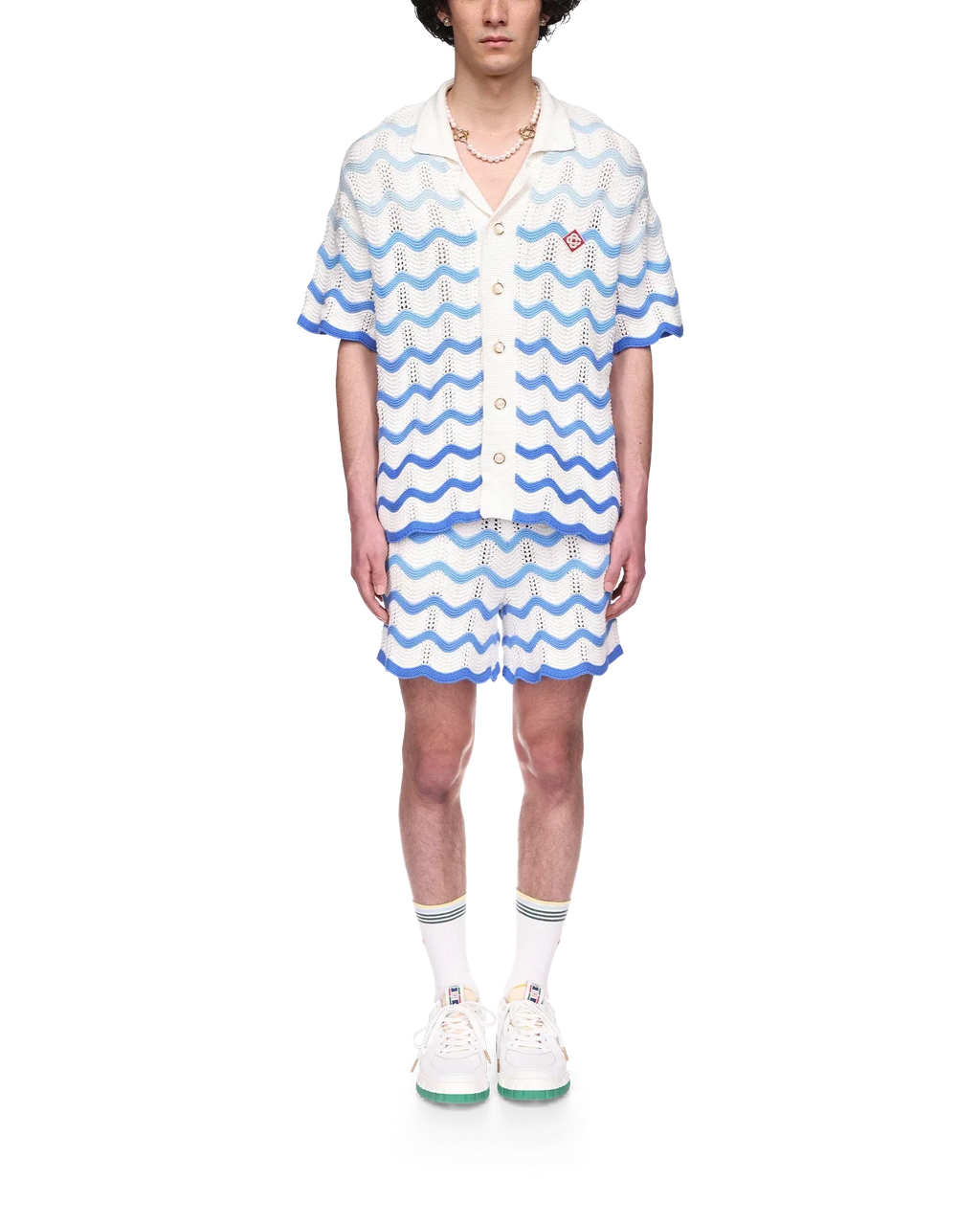 Wavy Gradient Crochet Shirt - casablanca (2)