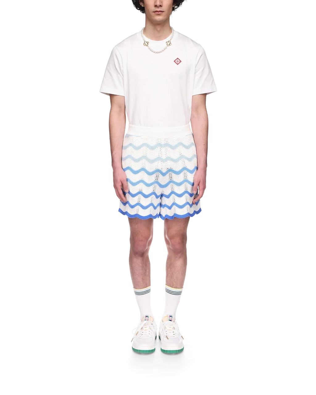 Wavy Gradient Crochet Shorts - casablanca