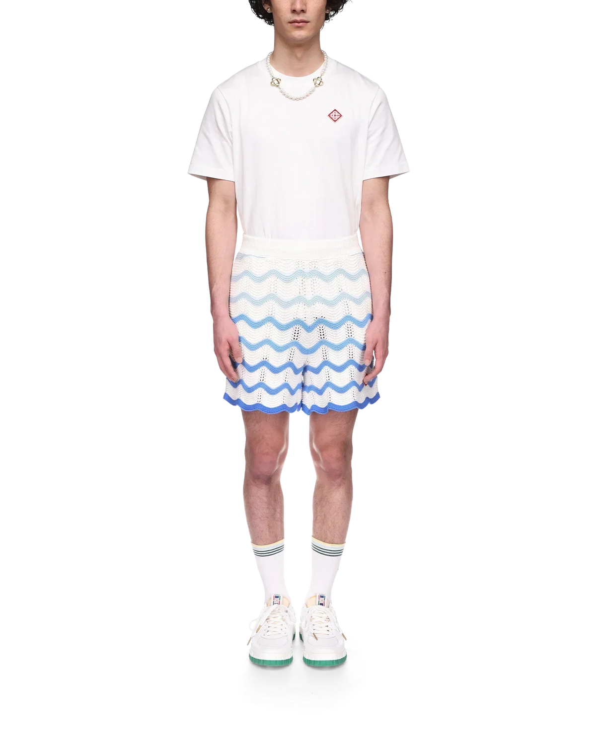 Wavy Gradient Crochet Shorts - casablanca